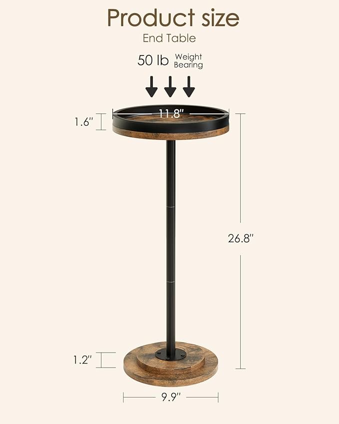 Masupu Drink Table, Round Side Table - Image 2
