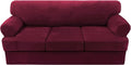 H.VERSAILTEX Sofa Cover 4 Piece T Cushion Sofa Slipcovers Thick Velvet Couch by HVERSAILTEX