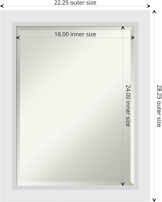 Amanti Art White Bathroom Mirror - Image 4