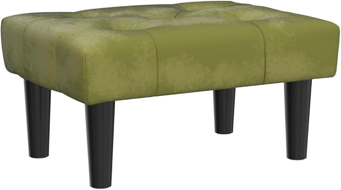 HOUCHICS Small Footstool Ottoman, Velvet Soft Footrest Ottoman - Image 4