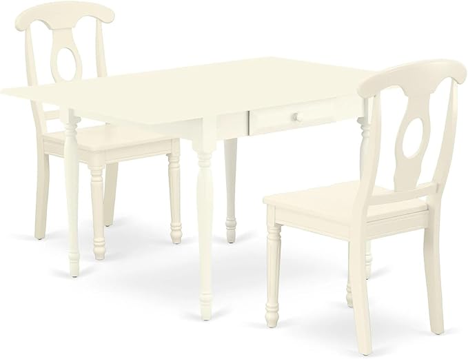 East West Furniture MZKE3-LWH-W 3 Piece Kitchen Table & Chairs Set Contains a by EastWestFurniture