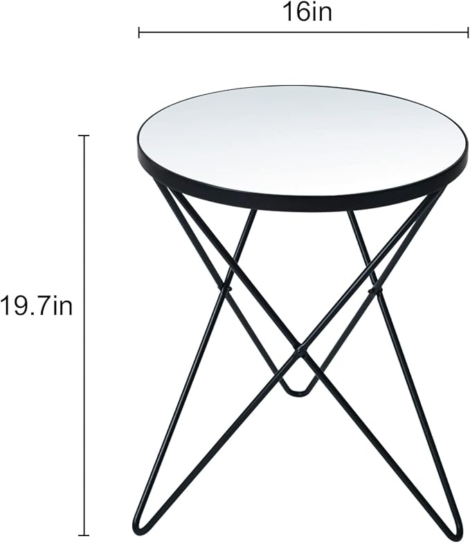HLR Modern Round Side Table Set of 2, End Table - Image 3