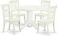 East West Furniture SHDA5-LWH-W 5 Piece Dining Room Table Set Includes a Round by EastWestFurniture