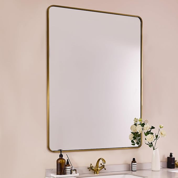 ANDY STAR 48x32 Inch Gold Bathroom Mirror, Brushed Gold Mirrors - Image 8