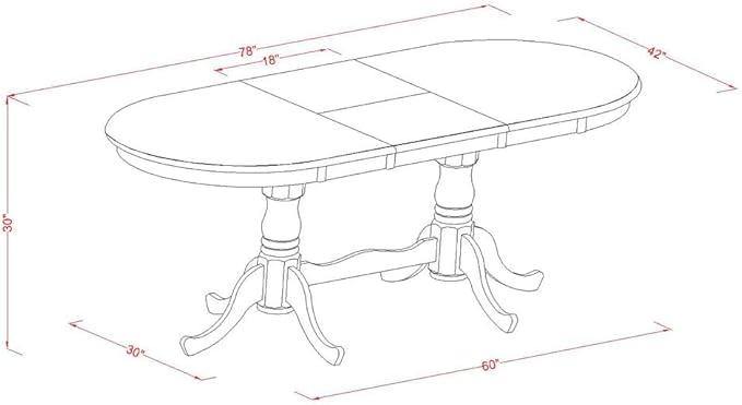 East West Furniture PLKE9-BCH-W 9 Piece Dining Table Set Includes an Oval - Image 8