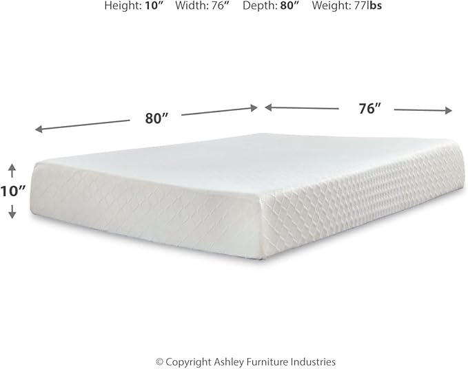 Signature Design by Ashley King Size Chime 10 Inch Medium Firm Memory Foam - Image 2