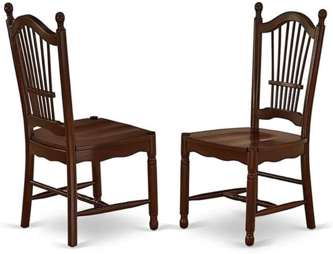 East West Furniture DODO5-MAH-W 5 Piece Kitchen Table & Chairs Set Includes a - Image 4