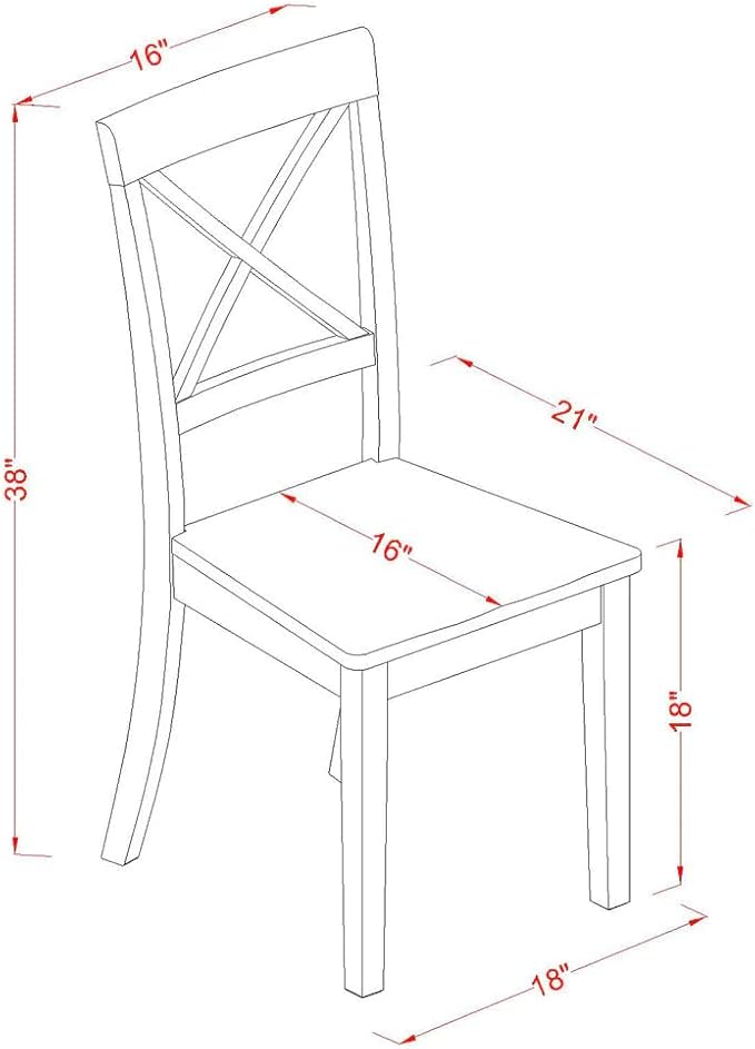 East West Furniture LGBO5-LWH-LC 5 Piece Dining Room Furniture Set Includes a - Image 8