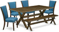 East West Furniture X777VE721-6 6 Piece Dining Set Contains a Rectangle Dining by EastWestFurniture