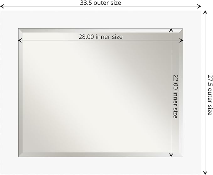 Amanti Art White Bathroom Mirror - Image 4