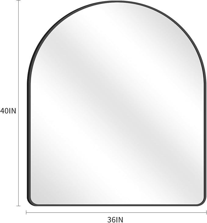 FORBATH Arched Mirror 36x40 Inch, Hanging or Leaning Against Wall - Image 8