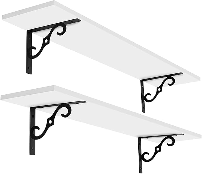 DINZI LVJ Long Wall Shelves, 31.5 Inch Large Floating Shelves Set of 2 by DINZILVJ