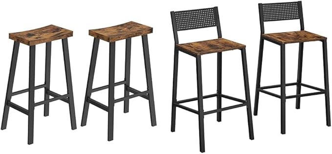 VASAGLE Set of 4 Bar Stools, Counter Height Chairs by VASAGLEbySONGMICSHOME