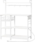 HOOBRO Bakers Rack with Power Outlet, 35.4 Inches Coffee Bar with Mesh Basket by HOOBRO