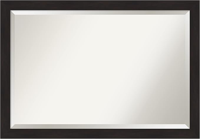 Amanti Art Brown Wall Mirror 28x40 Furniture Espresso Narrow Rectangle Bathroom by AmantiArt