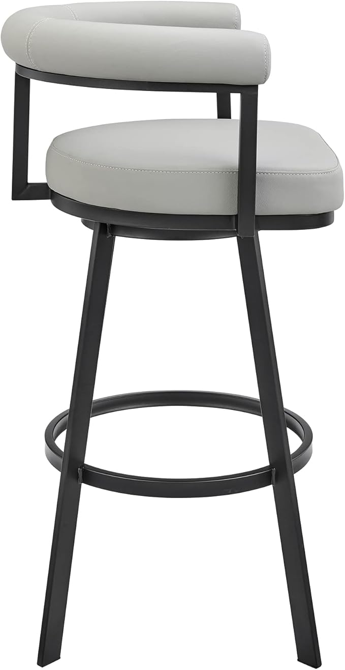 Armen Living Magnolia Swivel Bar Stool in Black Metal - Image 5