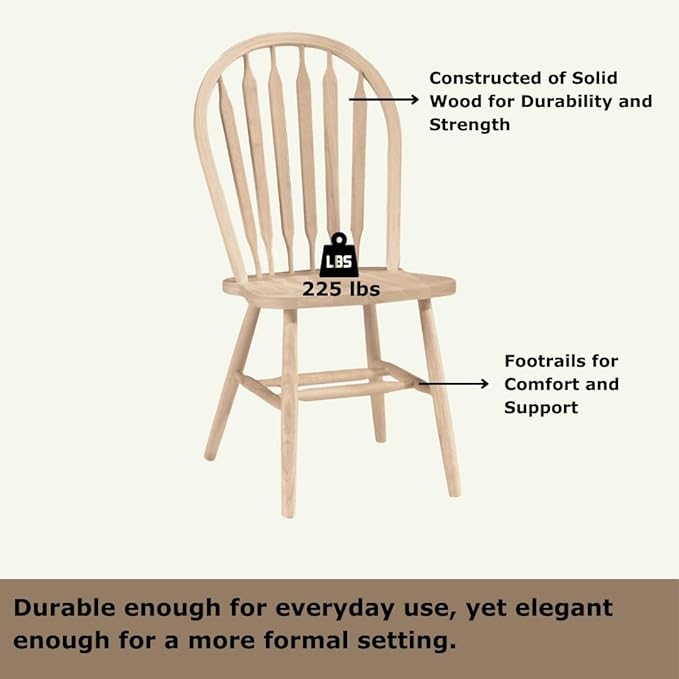 IC International Concepts Windsor ArrowBack Chair-Plain Legs 225lbs wt Capacity - Image 5