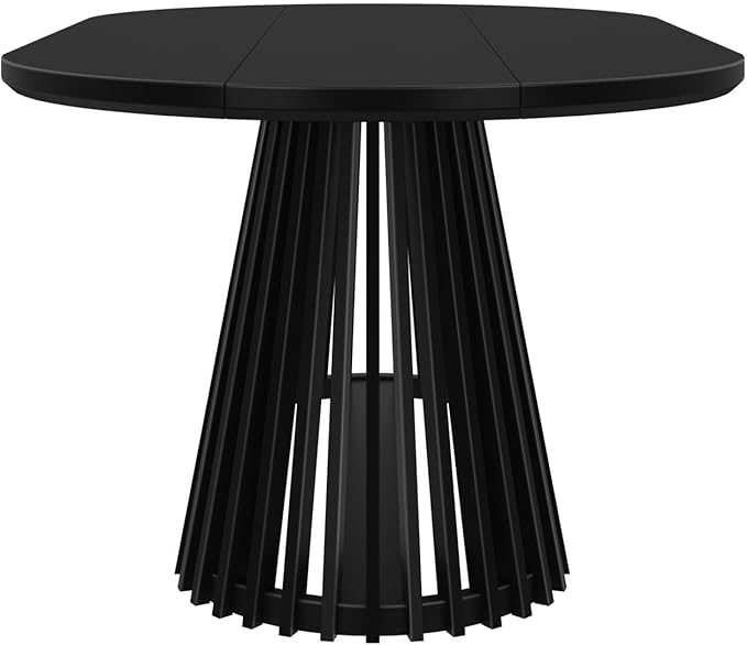 Plank+Beam Lido Oval Dining Table, Round Wooden Minimalist Kitchen Table fits 4 - Image 4