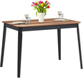 Giantex 43.5" L Rectangular Dining Table, Farmhouse Dinette Table w/ 4 Rubber by Giantex