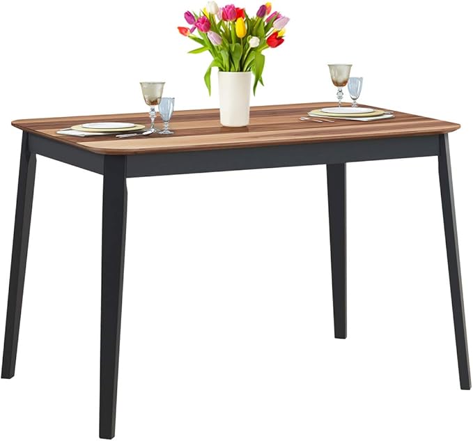Giantex 43.5" L Rectangular Dining Table, Farmhouse Dinette Table w/ 4 Rubber by Giantex