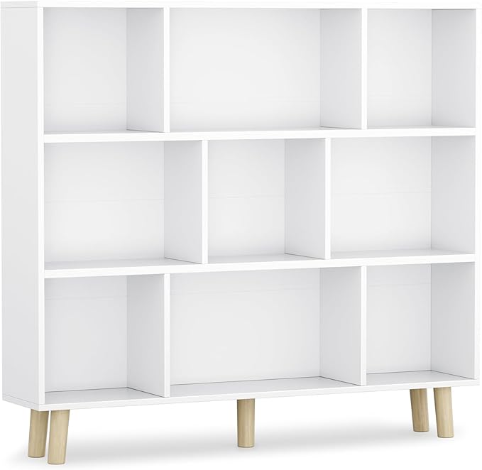 YESHOMY 9 White Cube Bookcase, Open Frame 3-Tier Book Shelf, Bookshelf Storage - Image 7