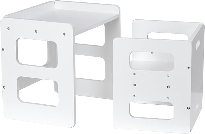 Montessori Weaning Table and Chair Set, Wooden Toddler Table and Chair Set by FunMemories