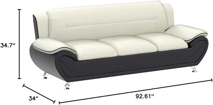 Container Furniture Direct Michael Modern Faux Leather Upholstered Stainless - Image 3