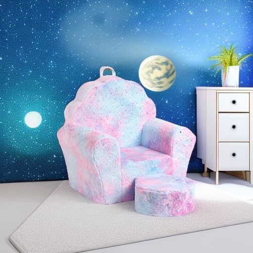 Kids Sofa with Ottoman, Shell-Like Sofa - Image 5