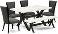 East West Furniture X626VE650-6 6 Piece Dining Set Contains a Rectangle Dining by EastWestFurniture