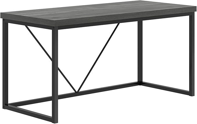 EXCEFUR Modern Home Office Desk, Wood and Metal Computer Desk, Industrial - Image 9