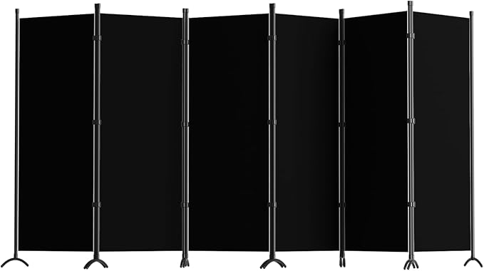 Room Divider 6-Panel Privacy Screen, Portable Screen Steel Frame by GREZJXC