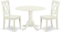 East West Furniture DLCL3-LWH-W 3 Piece Dining Room Table Set Contains a Round by EastWestFurniture