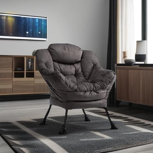 HollyHOME Modern Fabric Large Lazy Chair, Accent Oversized Comfy Reading Chair - Image 5