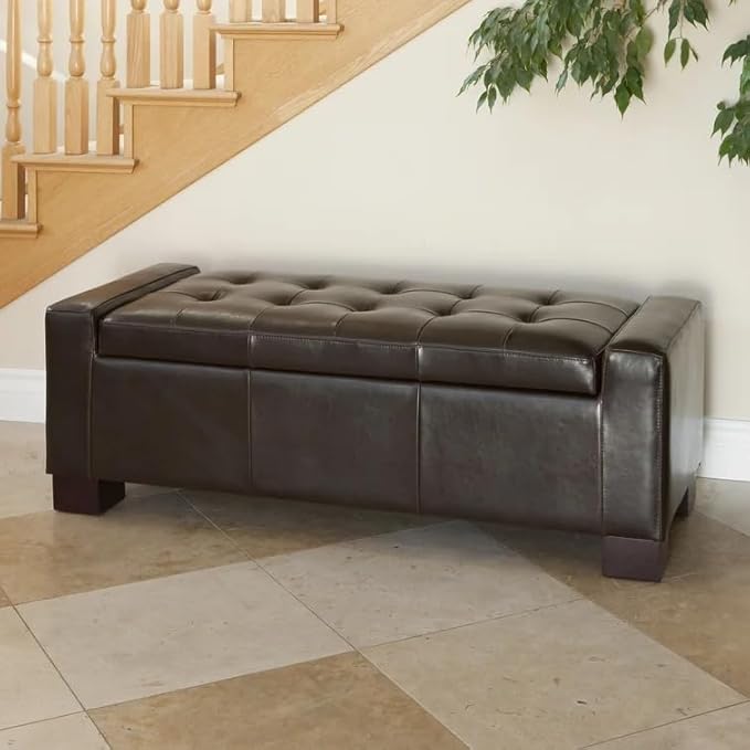Ball & Cast 50.8" Upholstered PU Storage Ottoman - Image 3
