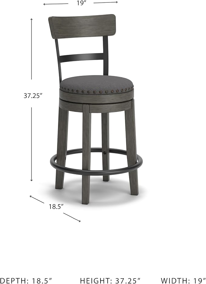Signature Design by Ashley Caitbrook 24" Farmhouse Counter Height Upholstered - Image 3