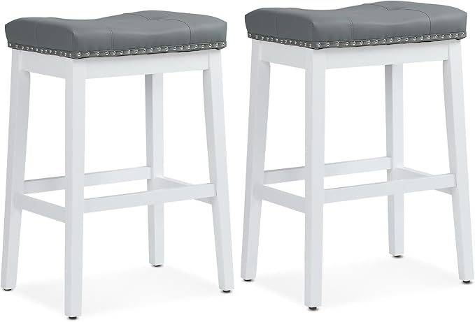 Athena Collection Counter Height Bar Stools Set of 2, 29.5 Inches Backless by AthenaCollectionFurniture