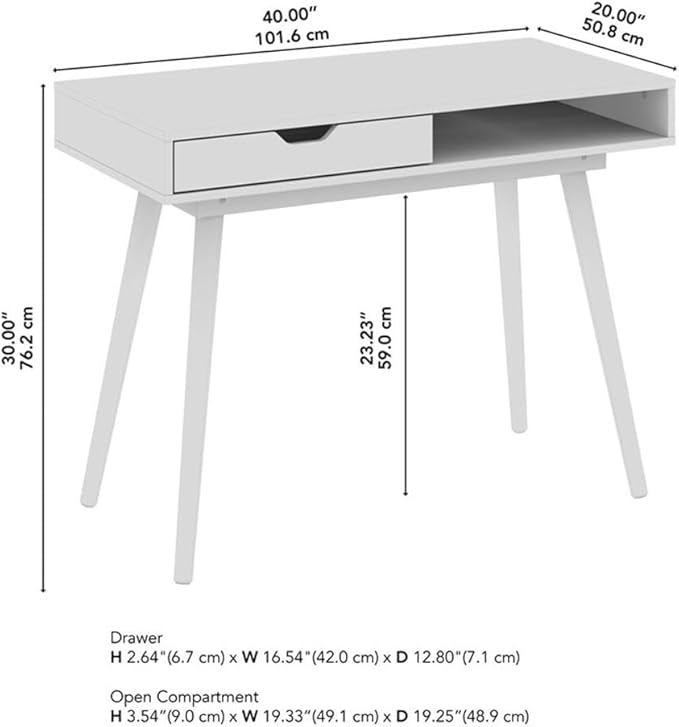 Bush Furniture Nora 40W Writing Desk in Natural Oak | Computer Table - Image 3