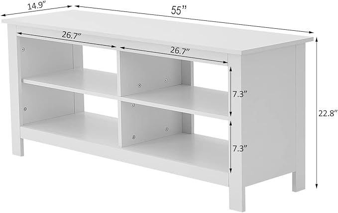 Panana Modern TV Stand with 4 Open Shelves 55inch Entertainment Center - Image 2
