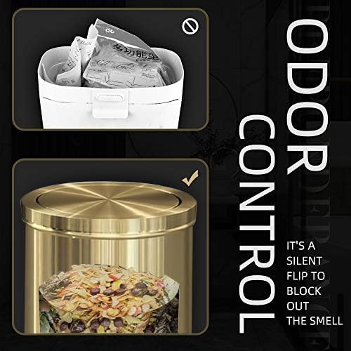 15L/4GAL Gold Bathroom Trash Can, Small Waste Basket - Image 7