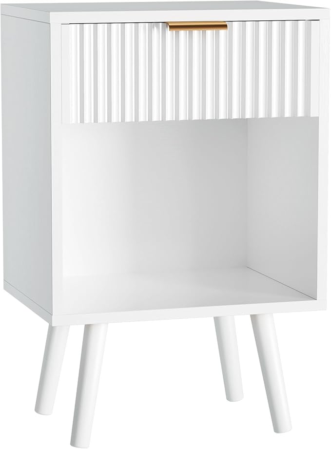 YMYNY Mid Century Modern Nightstand, Side Table, Fluted Night Stand - Image 9