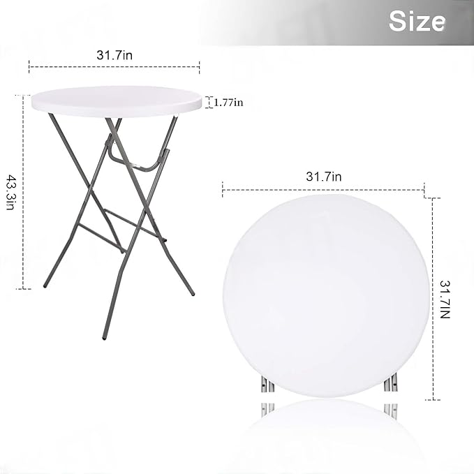 2.63'Bar Height Cocktail Table, All Bistro Folding Bar Height Table - Image 3