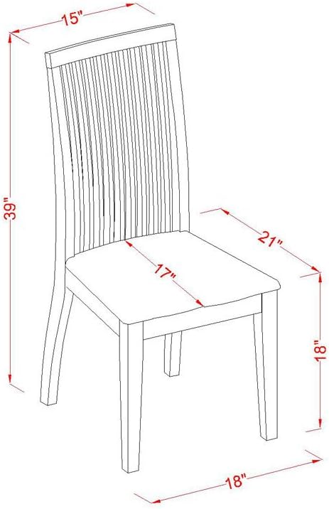 East West Furniture WEIP5-BMK-W 5 Piece Dining Set Includes a Rectangle Dining - Image 8