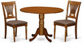 East West Furniture DLPL3-SBR-C 3 Piece Dining Room Table Set Contains a Round by EastWestFurniture