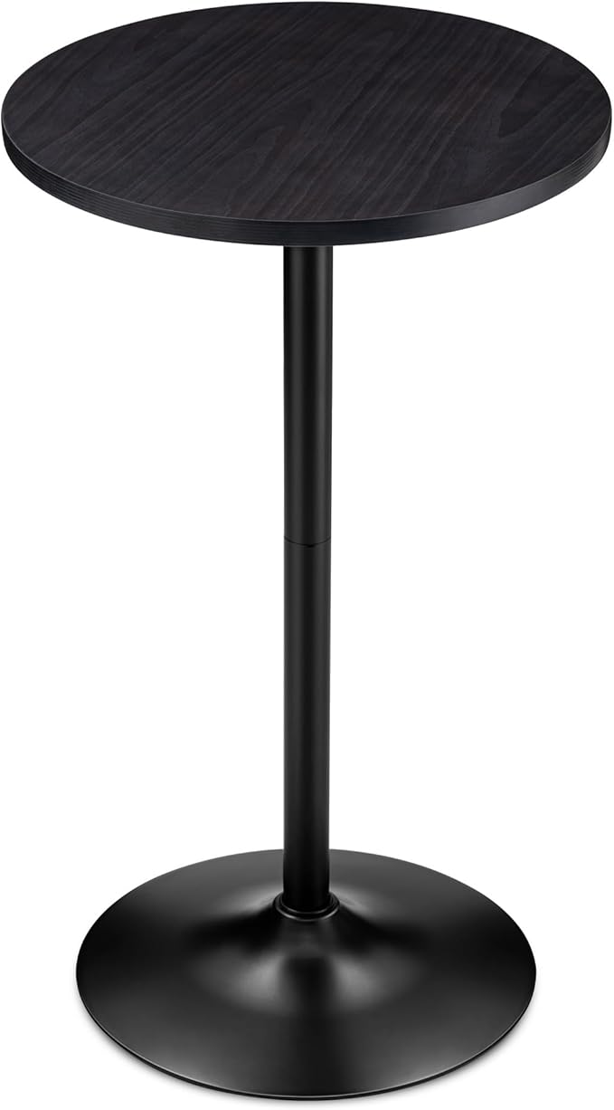 Glitzhome 39.5" H Round Bar Table Pub Table, Wood Top by Glitzhome