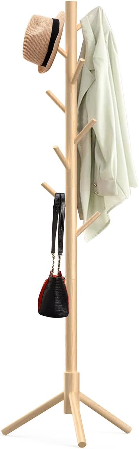Wooden Coat Rack Stand, Freestanding Coat Rack by Aliphonbyningge_ysHOME