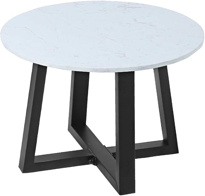 Metal Round End Table Legs, 16 x 18 Inch Black Coffee Table Base Only, Iron - Image 2