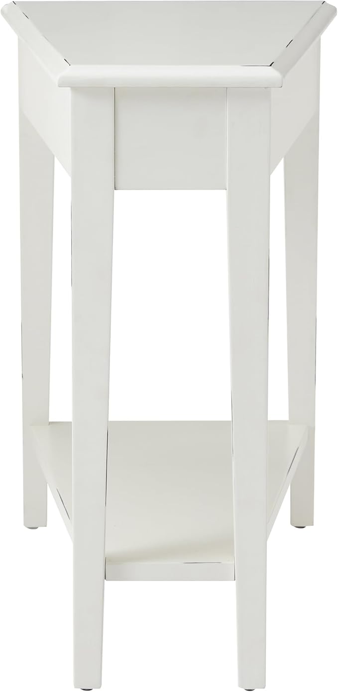 Leick Home Haven Ridge Wedge End Table, Tapered Side Table, Farmhouse White - Image 6