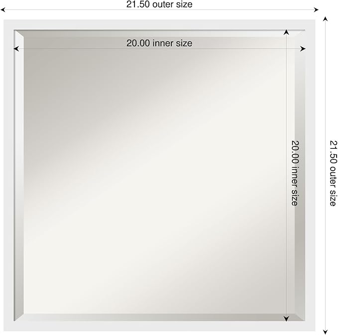 Amanti Art White Bathroom Mirror - Image 3