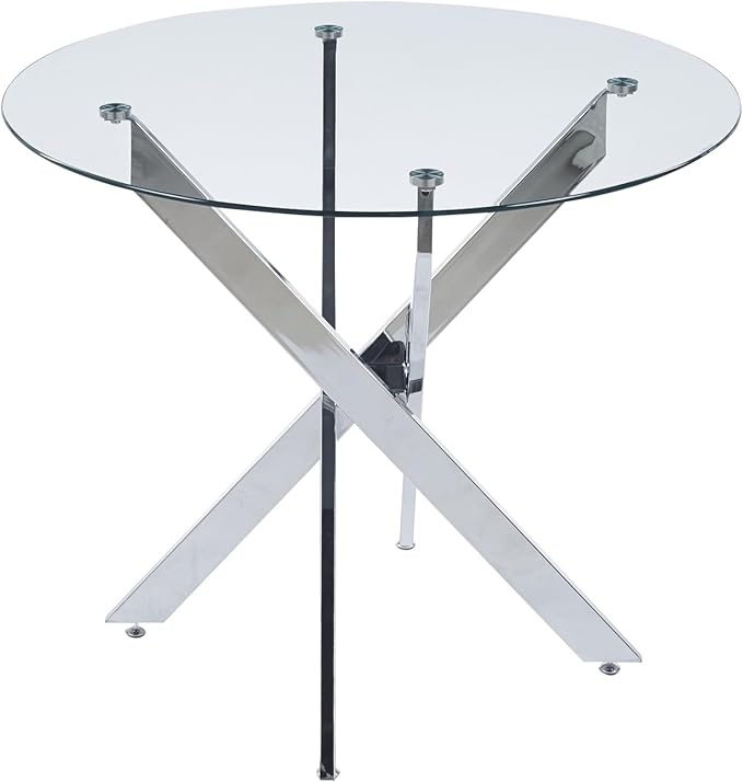 Dining Table for 4 Modern Round Dining Table 35.43" Kitchen & Dining Room Tables - Image 3