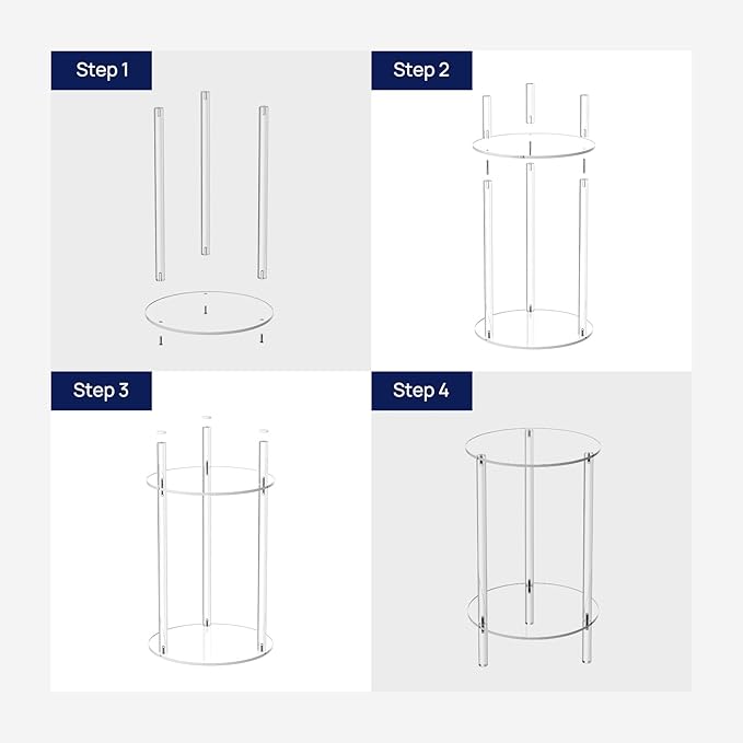 HMYHUM Acrylic Round Side Table - Image 5